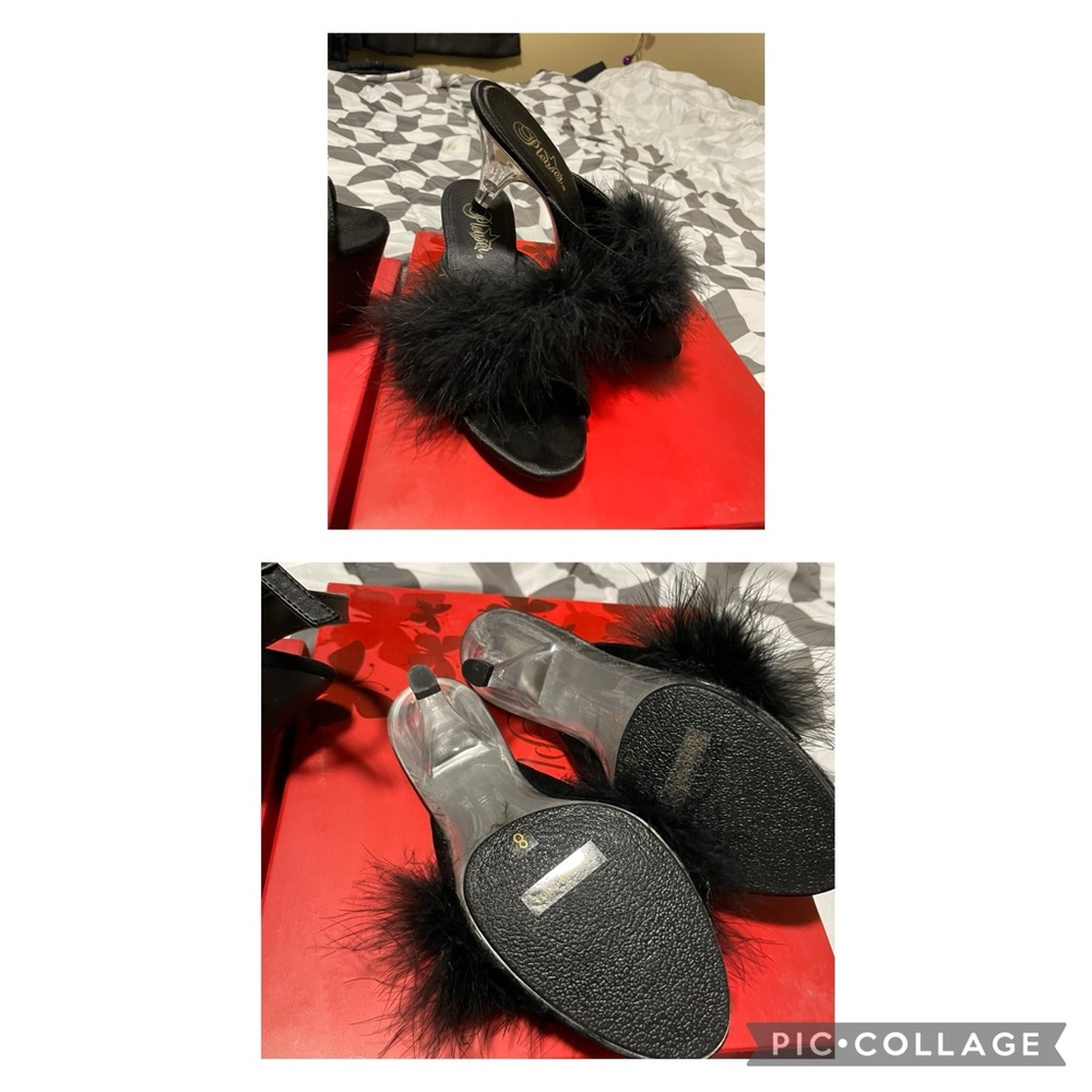 Elegant Black Feathered Women's Shoes